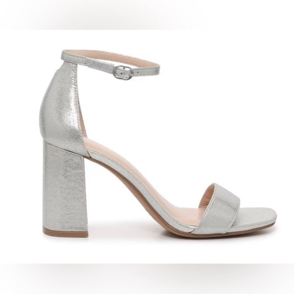 Kelly and Katie NEW Silver Shimmer Caital Sandal Block Heels Women’s 8.5 Prom - Picture 2 of 8